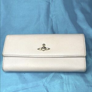 Vivienne Westwood Pale Lavender Leather Wallet with Red Interior with Orb Logo